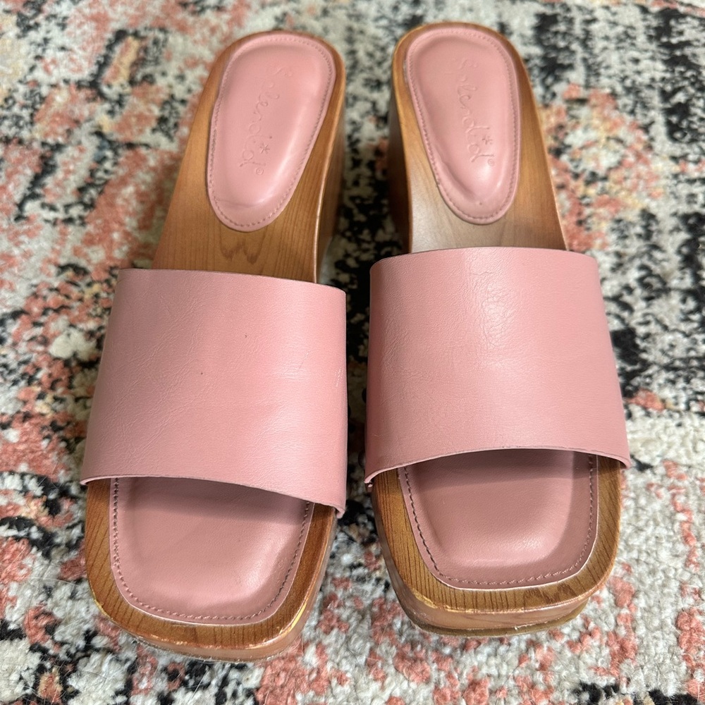 Splendid Brexlee square toe Platform Clogs 9.5 - image 4